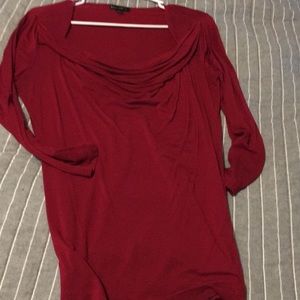 Loose neck raspberry blouse